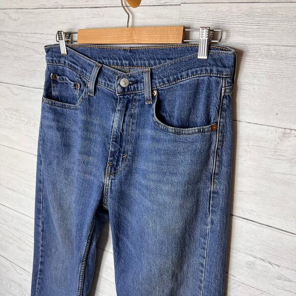 Levis Jeans Mens Size 32 X 34 Blue 505 Medium Wash Cotton Blend Denim Classic - Picture 8 of 16